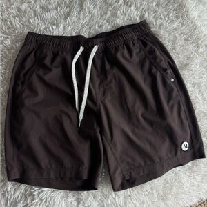 Vuori Charcoal Shorts with Light Gray Drawstring